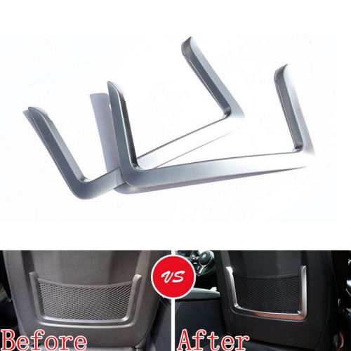 Chrome abs seat back net storage bag luggage pocket frame trim for 2 3 4 series