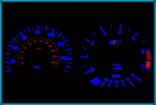 G123 bmw e36 91-99 uk 140mph white/blue el plasma glow gauges cluster dials