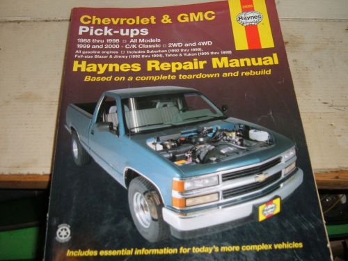 Chevrolet &amp; gmc repair manual 1988-2000 haynes