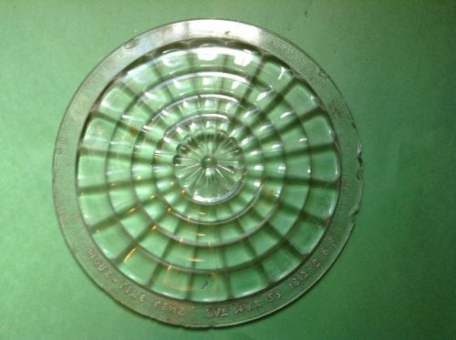 Vintage more-lite old 8 3/8&#034; x 7 1/8&#034; clear glass head light lamp lens antique