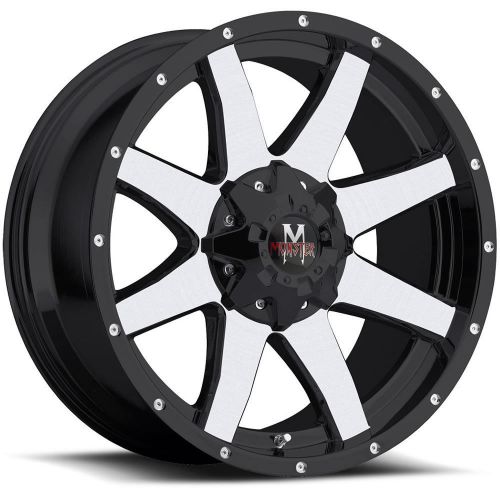 20x9 machined black m08 6x135 &amp; 6x5.5 +0 wheels open country rt 33 tires