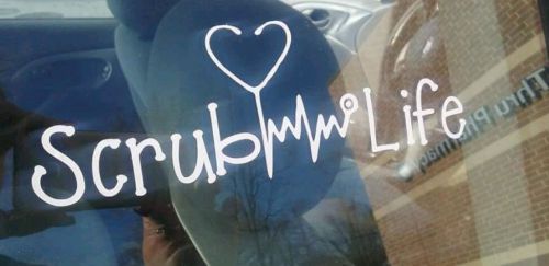 Scrub life car decal sticker nurse