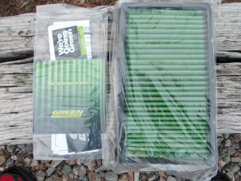 Green high perf. air filter 'new' for miata '90-'97 + others. #2142 like k&n