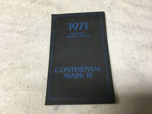 Lincoln  1971 mark iii owners manual