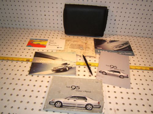 Saab 2001 9 5 owner&#039;s manual oem 1 set of 6 booklets/ paper &amp; black saab 1 case