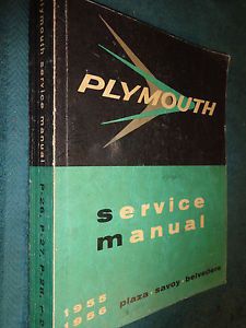 1955 1956 plymouth belvedere savoy plaza shop manual / original service book