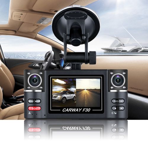 2.7&#034; hd 1080p ir night vision video car dash recorder dual lens rear camera dvr