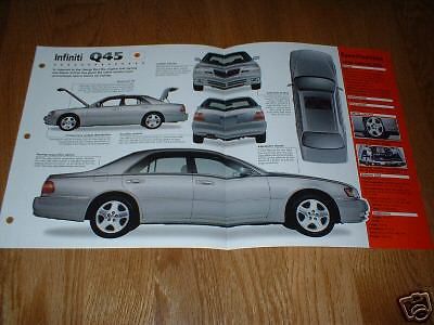 1998 infiniti q45 spec sheet brochure photo 98 99 97 96