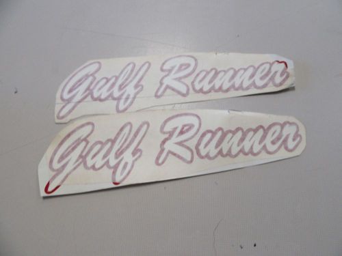 4 seasons 4.45 gulf runner decal pair (2) 9 7/8&#034; x 2 3/8&#034; red / white marine boa