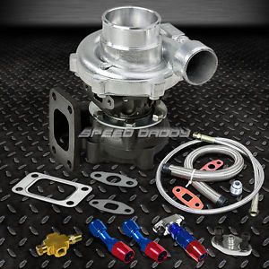 T04e t3/t4 a/r.48 50 trim 300+hp stage iii turbo charger+oil feed+drain line kit