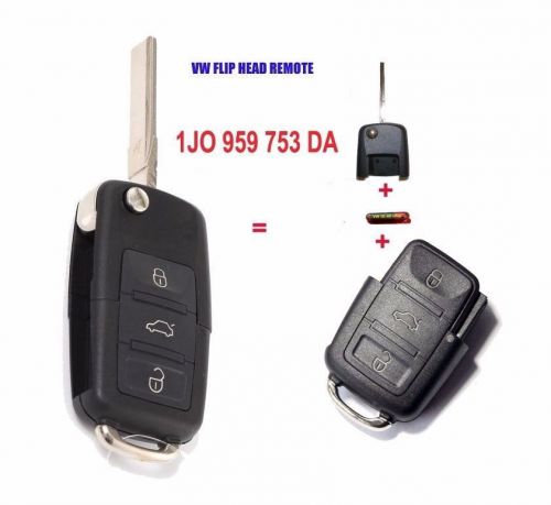 Remote key 3 button id48 chip 433mhz 1j0959753da for skoda seat vw