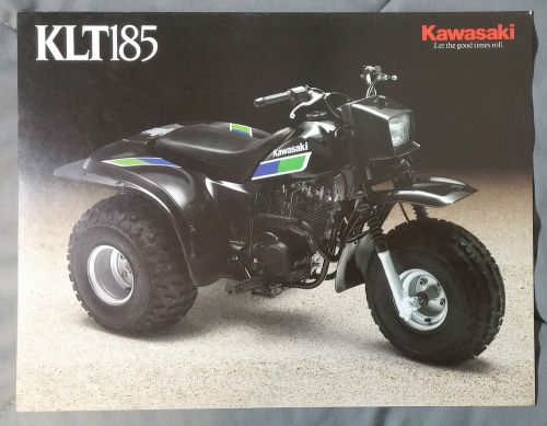 1987 kawasaki klt185 brochure dealer handout atv 87 86 spec vintage ad rare