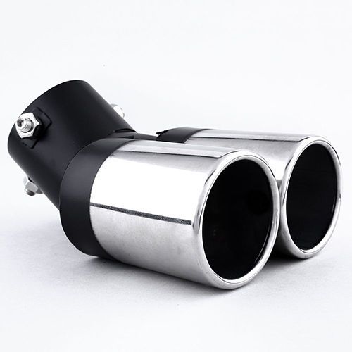 Silver car vehicle exhaust muffler steel tail pipe 16x12cm clamps bluelans