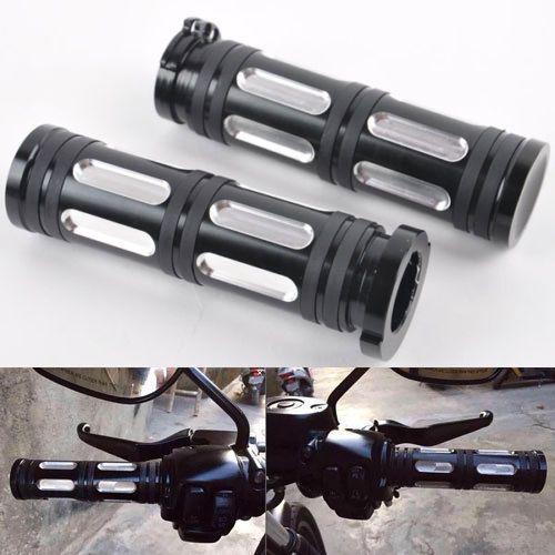 1&#034; edge cut handlebar hand grips black hd harley davidson cruiser chopper custom