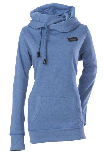 Diva side tie pullover hoodie - heathered navy blue