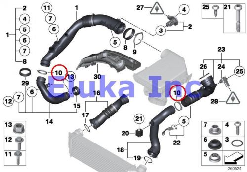 Bmw genuine intake muffler air duct hose clamp l65-85/9 e70n e71 f01n f02n f06 f