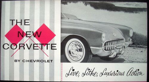 Original 1956 chevrolet the new corvette dealer sales brochure folder