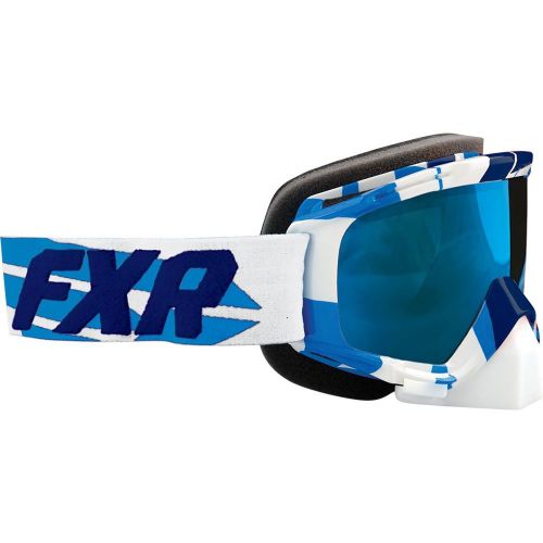 Fxr mission snowmobile mx goggles- navy / cyan - one size -new