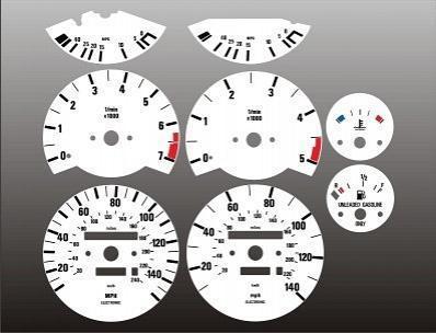 1984-1991 bmw e30 325 325e 325i instrument cluster white face gauges 84-91