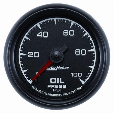 Autometer es mechanical oil pressure gauge 2 1/16" dia black face 5921