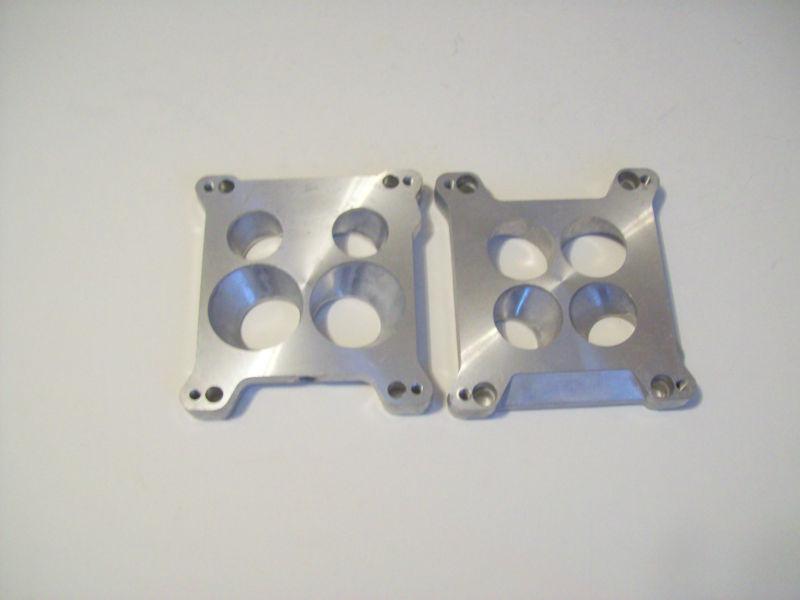 2 chevy  gm 4 bbl quadrajet carburetor adaptors spacer carb.