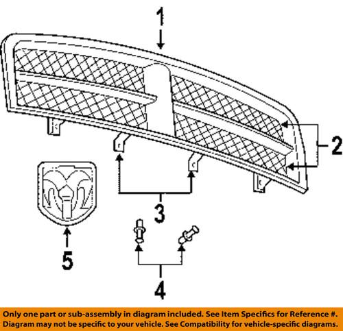 Dodge oem 5114518ab grille-panel