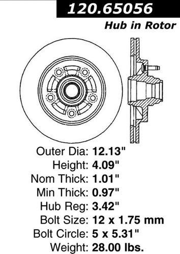 Centric 120.65056 front brake rotor/disc-premium rotor-preferred