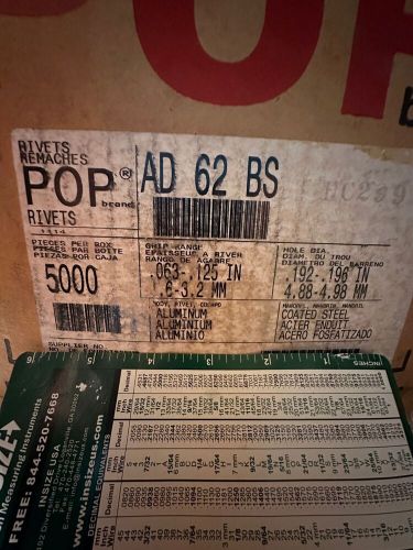 500 pc  ad62bs open end pop  rivet, 3/16 inch (.187) (.063-.125 grip) dome head