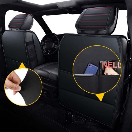 Universal pu leather 5-seats suv front &amp; rear car seat cushion cover full set us