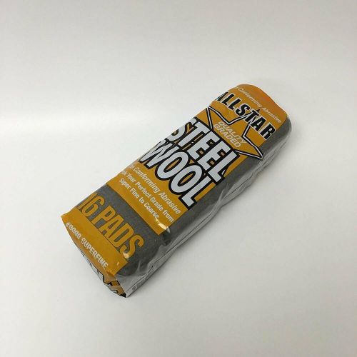 Allstar steel wool #0000 super fine grade (12 packs of 16 pads)