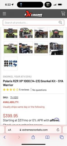 Snorkles for polaris rzr xp1000