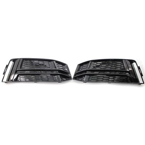 2pcs front bumper lower grille grill for audi s4 a4 s-line b9 2017-2018 black co