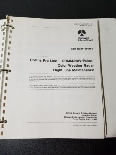 Collins pro line ii color weather radar pulse wxr flight line maintenance manual