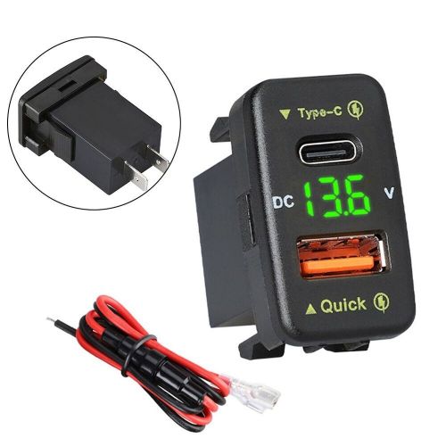 Dual usb port charger + voltmeter for toyota recessed car socket