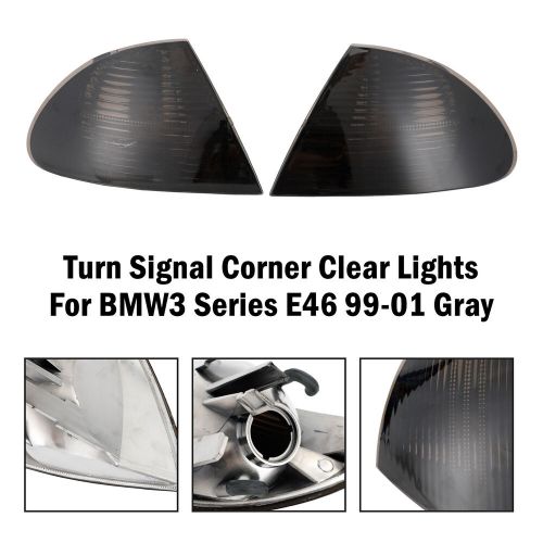 Turn signal corner corner clear lights for bmw 3 series e46 99-01 gray t7