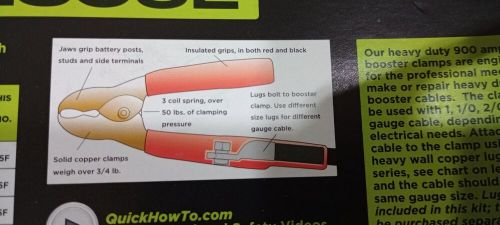 Booster cable clamp set; 900a rated for universal 84-9630 602070