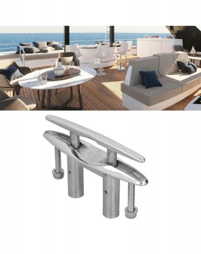 Keenso boat deck cleat 8in pull up boat cleat 316 stainless steel open base...