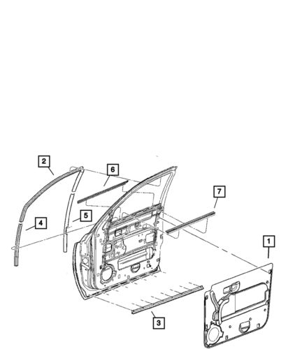 Genuine mopar front door glass lower channel right 55359366ad