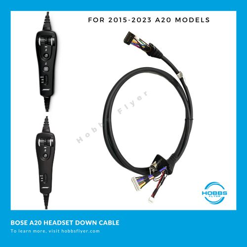 Replacement down cable for bose a20 aviation headset