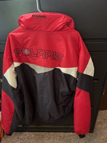 Vintage polaris snowmobile reflective winter coat jacket made in usa 2x xxl