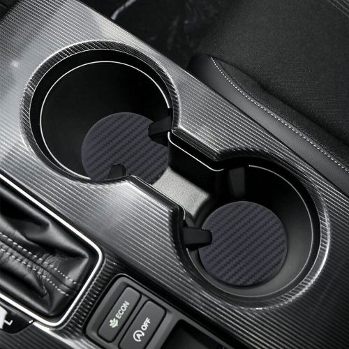 2pcs carbon fiber look car cup holder coaster anti-slip cup mat pad accessories