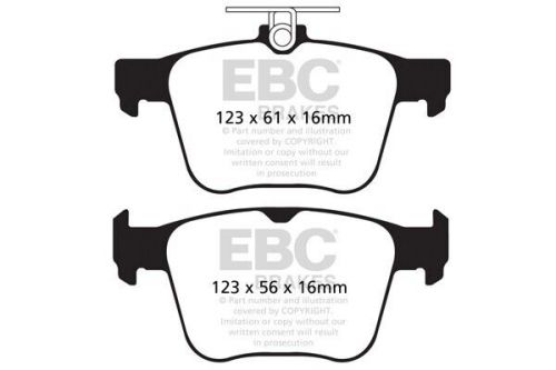 Rear ebc rp1 brake pads for s3 8v mk3, leon cupra 5f mk3, golf mk7 r