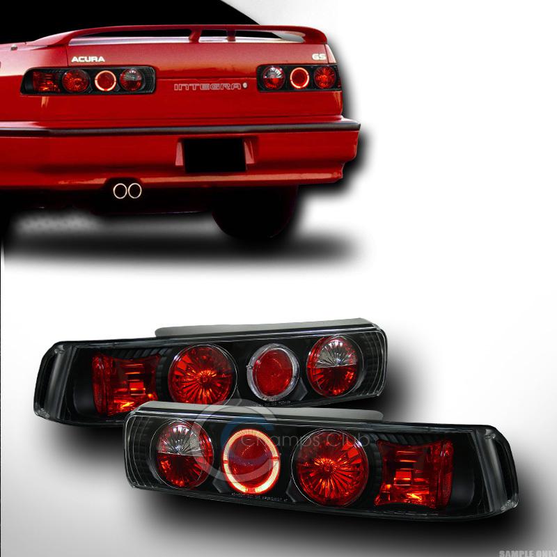 Jdm black altezza halo rims tail lights rear brake lamps 90-93 acura integra 2dr