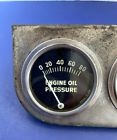 Vtg engine oil pressure &amp; amp gauge panel auto accessory part hot rod rat rod