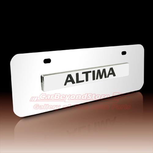 Nissan altima half-size chrome stainless steel license plate, lifetime warranty