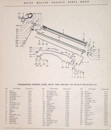 1941-1953 buick special super roadmaster nos shifter lever seat 1317480