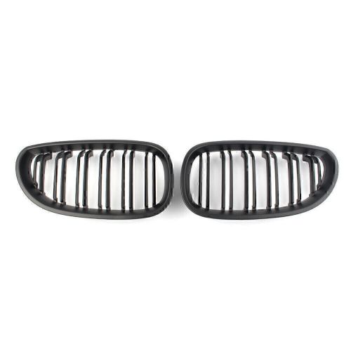 Pair double line front grill grilles for bmw 5 series e60/e61 m5 520i 530i 04-09