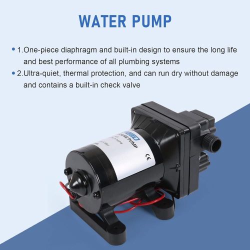 3.0 gpm 12v 55 psi revolution water pump compatible with camper, rv, shower,...