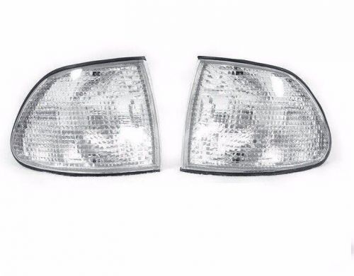 Pair front corner turn signal clear lamp light for bmw 7 95-98 e38