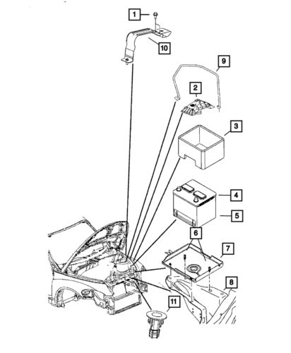 Genuine mopar battery tray 5033189ad